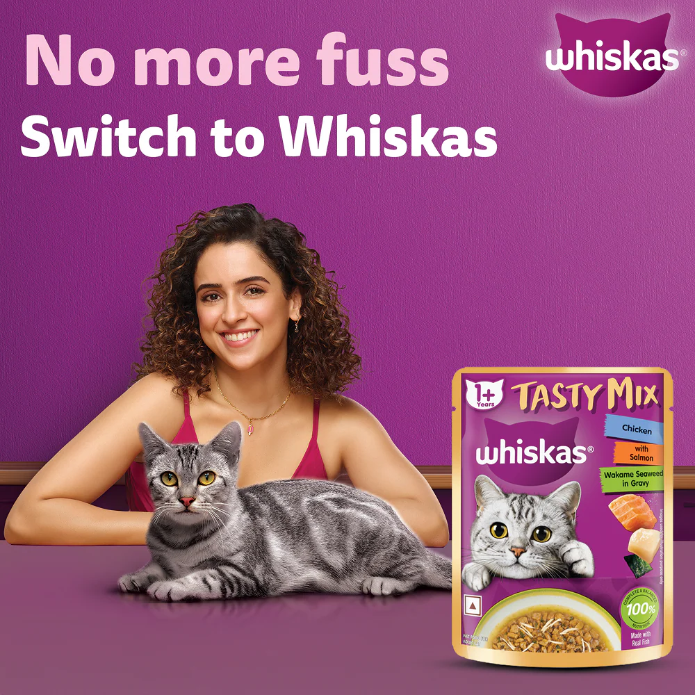 Whiskas Chicken With Salmon Wakame Seaweed in Gravy Tasty Mix Adult Cat Wet Food - Image 13