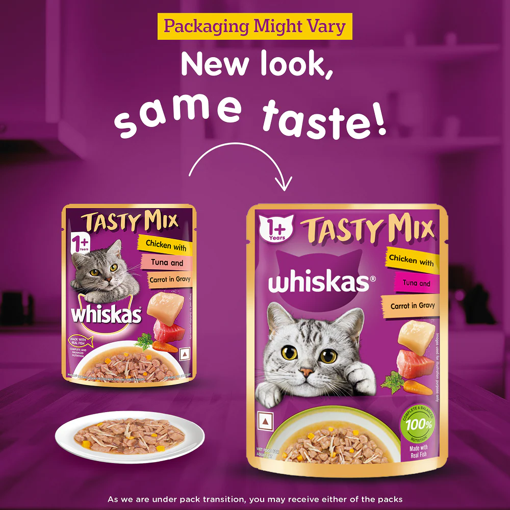 Whiskas Chicken With Tuna And Carrot in Gravy Tasty Mix Adult Cat Wet Food - Image 2