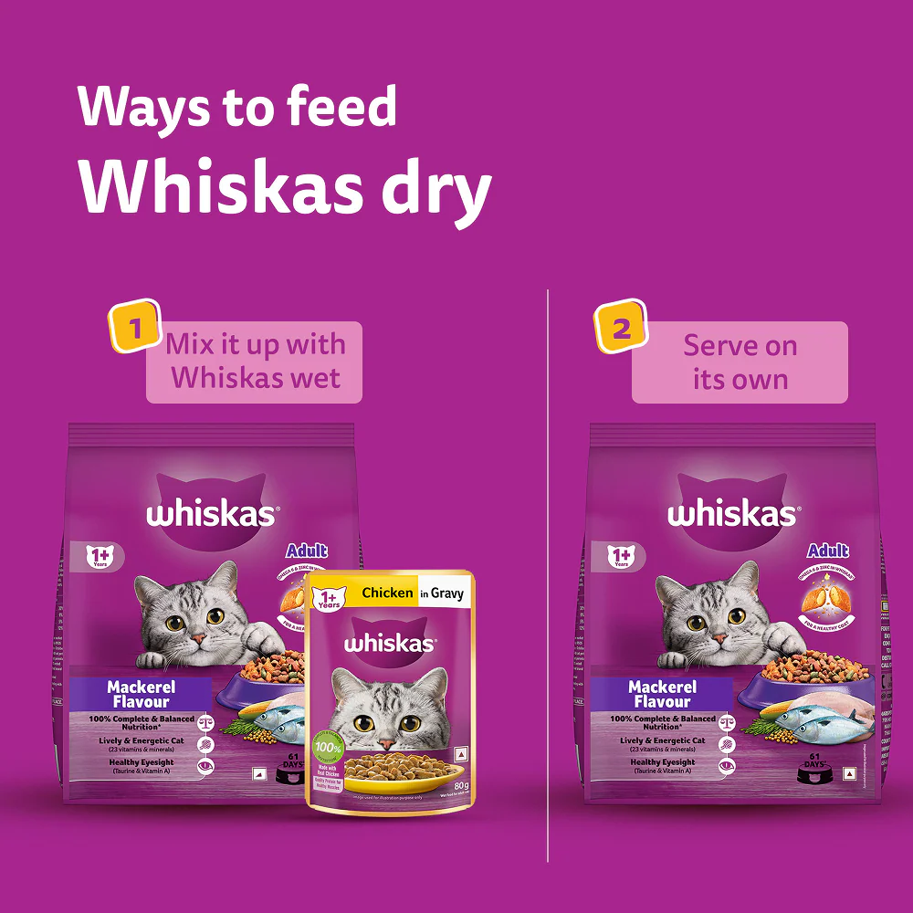 Whiskas Mackerel Flavour Dry Food for Mother and Baby Cat - Image 14