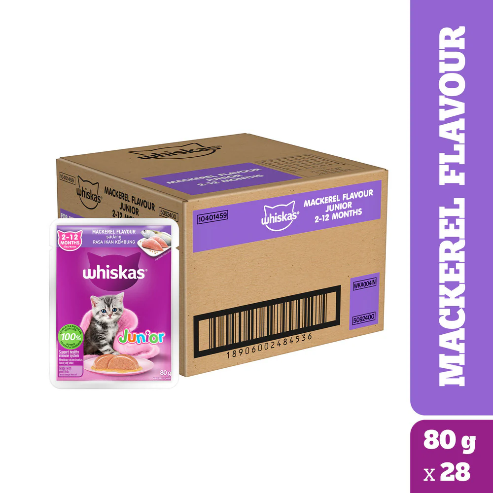 Whiskas Junior Mackerel Flavour Kitten (2-12 months) Cat Wet Food - Image 20