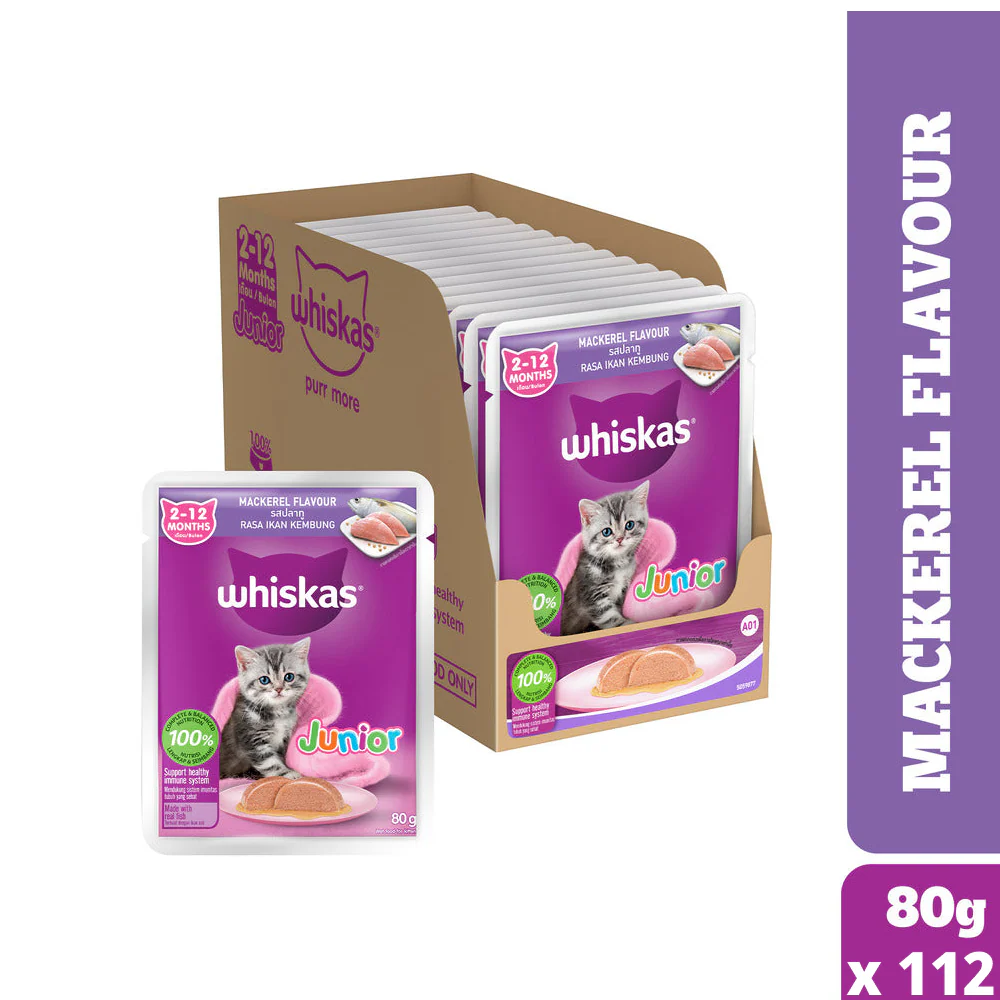 Whiskas Junior Mackerel Flavour Kitten (2-12 months) Cat Wet Food - Image 19