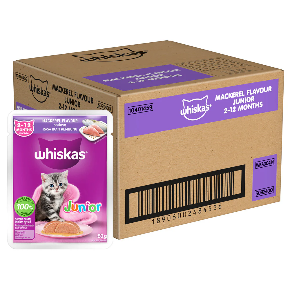 Whiskas Junior Mackerel Flavour Kitten (2-12 months) Cat Wet Food - Image 23