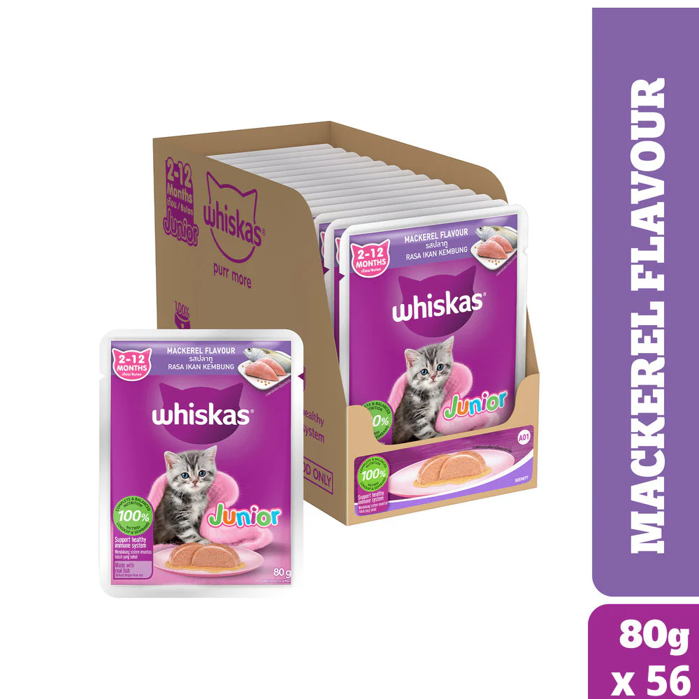 Whiskas Junior Mackerel Flavour Kitten (2-12 months) Cat Wet Food - Image 21