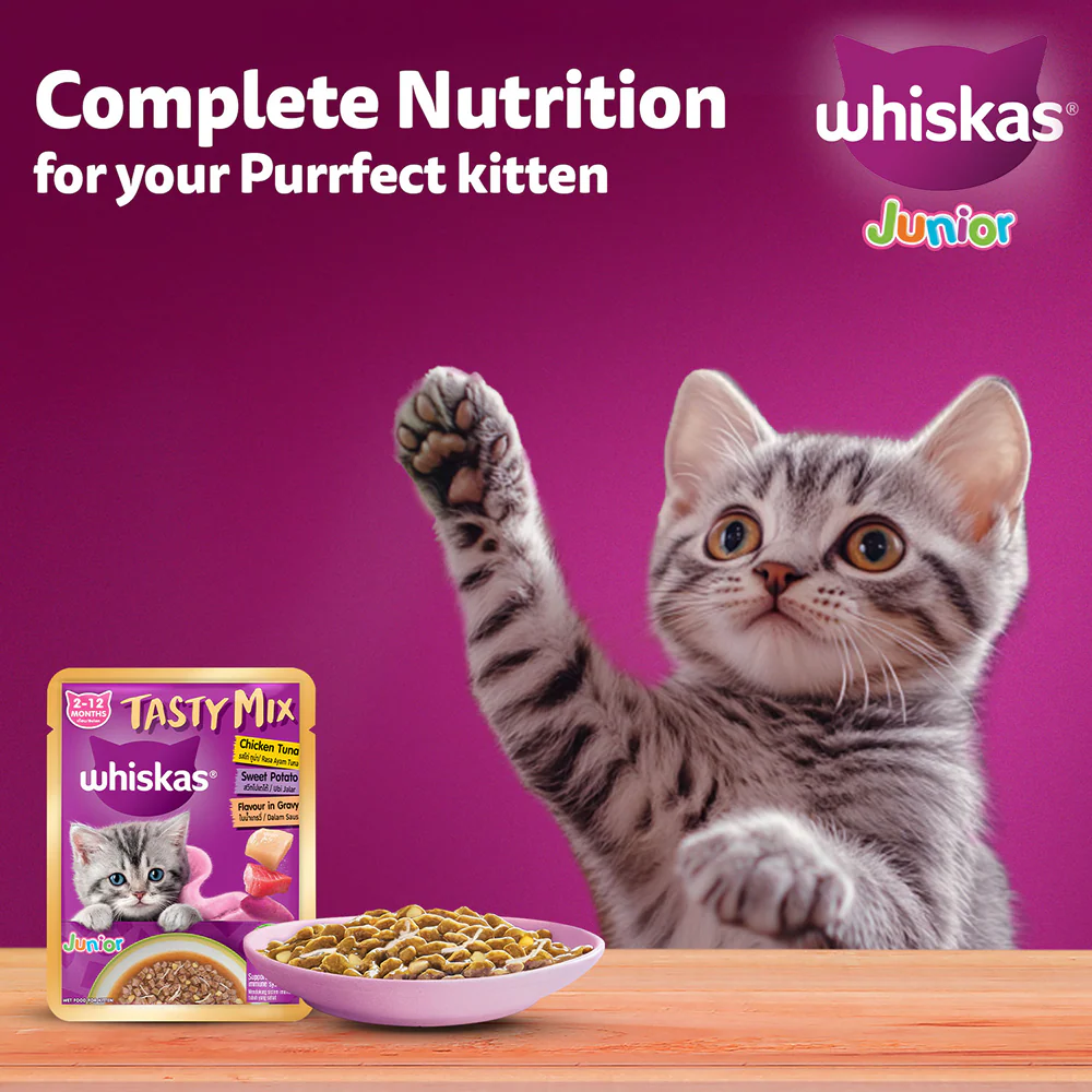 Whiskas Tasty Mix Chicken Tuna with Sweet Potato Kitten Cat Wet Food - Image 6
