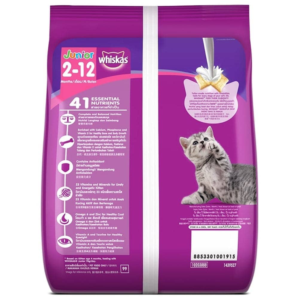 Whiskas Ocean Fish and Mackerel Flavour Kitten Cat (2 to 12 months) Dry Food Combo - Image 2