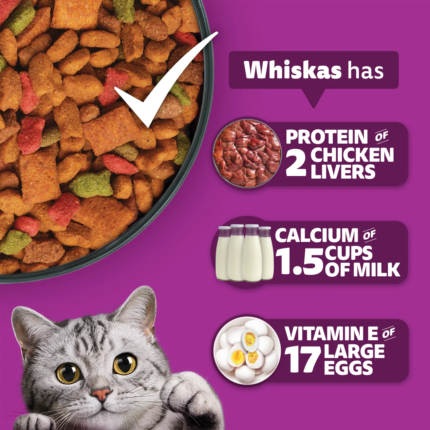 Whiskas Ocean Fish Flavour Adult Cat Dry Food - Image 4