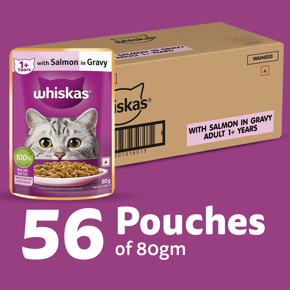Whiskas Salmon in Gravy Meal Adult Cat Wet Food - Image 23