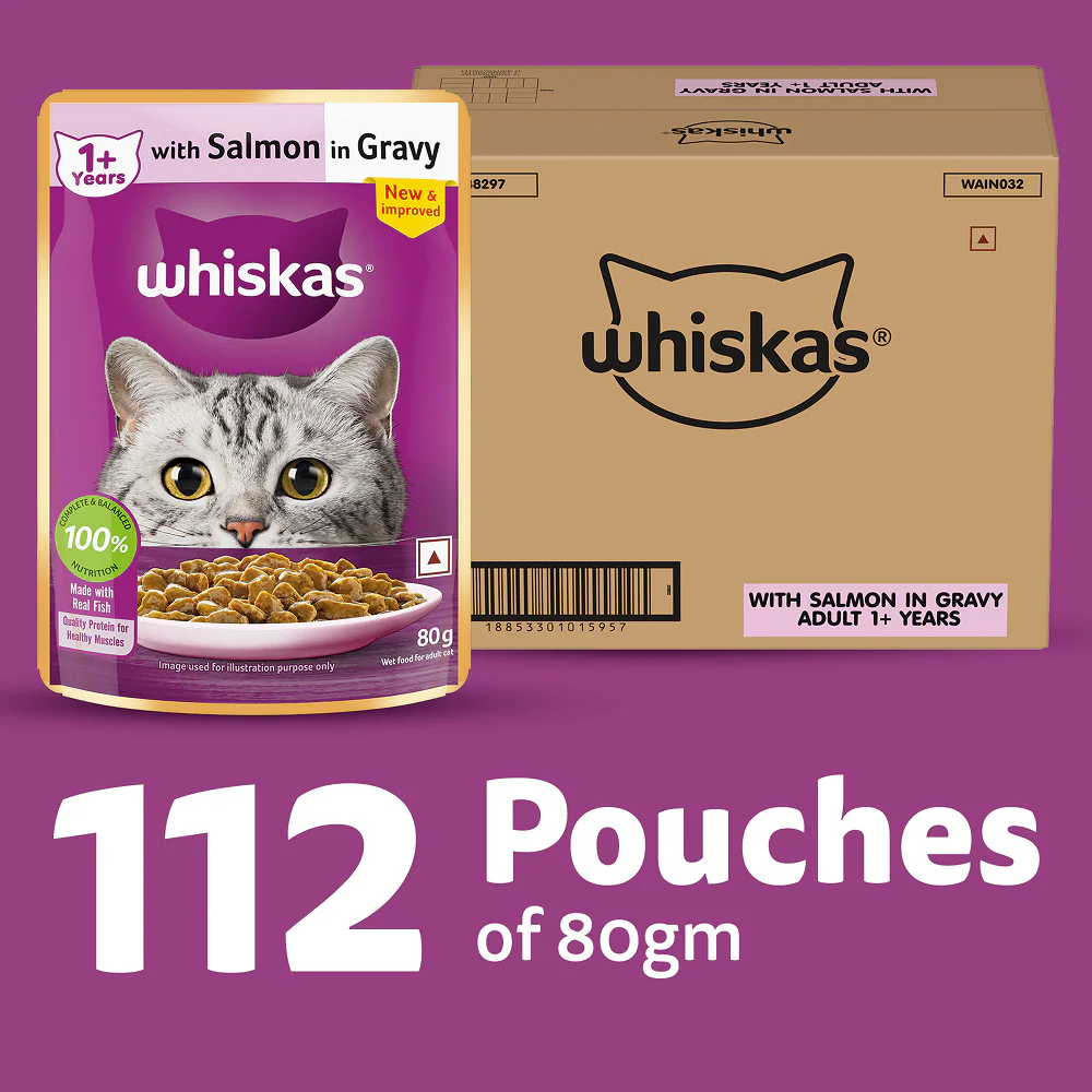 Whiskas Salmon in Gravy Meal Adult Cat Wet Food - Image 24