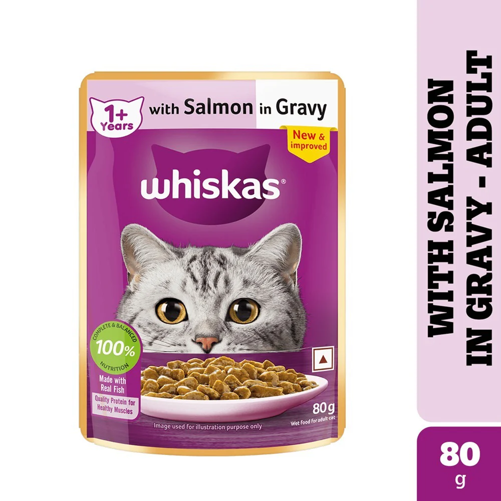 Whiskas Salmon in Gravy Meal Adult Cat Wet Food - Image 27