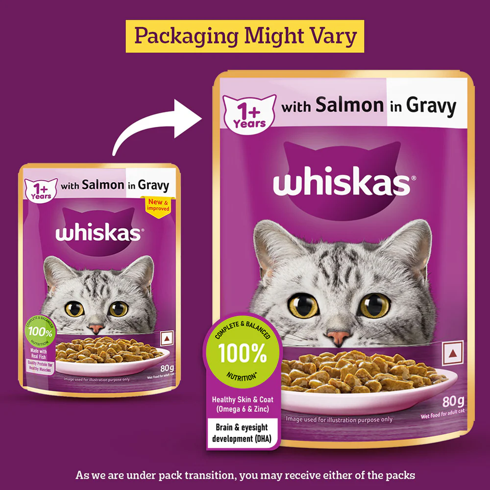 Whiskas Salmon in Gravy Meal Adult Cat Wet Food - Image 21
