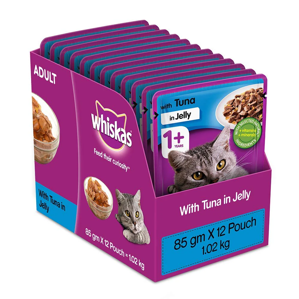 Whiskas Salmon in Gravy Meal and Tuna in Jelly Meal Adult Cat Wet Food Combo - Image 12