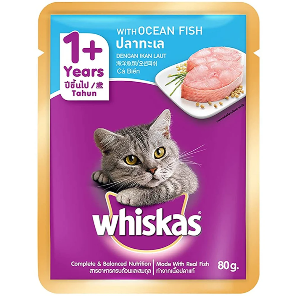 Whiskas Salmon in Gravy Meal and Ocean Fish Adult Cat Wet Food Combo - Image 10