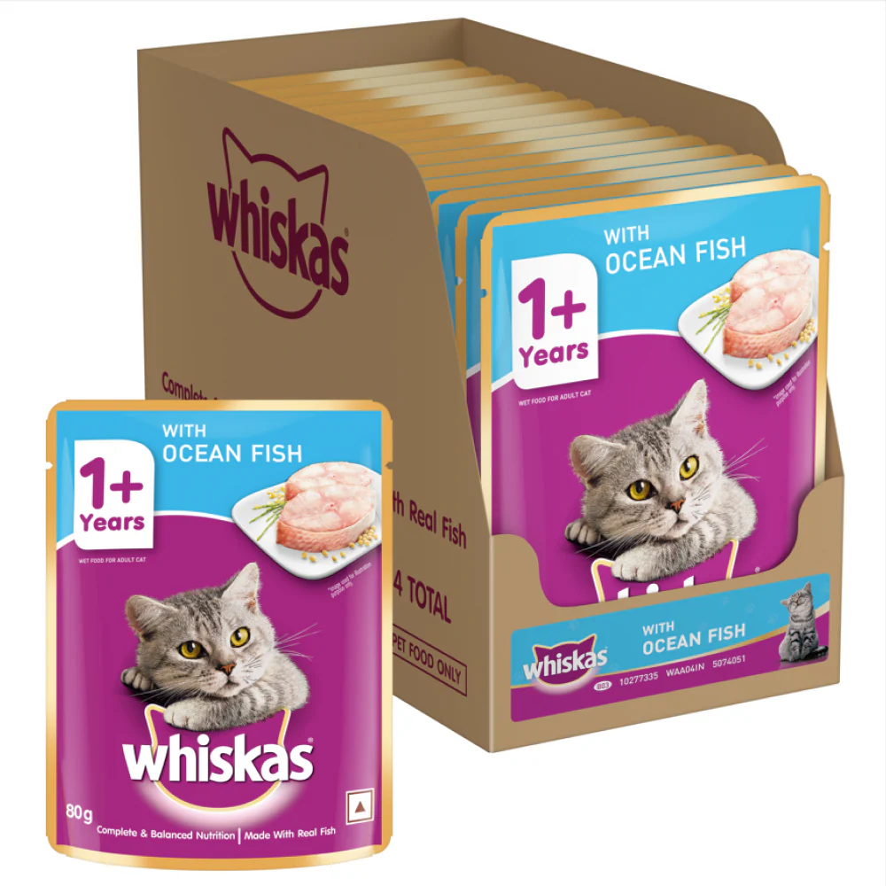 Whiskas Salmon in Gravy Meal and Ocean Fish Adult Cat Wet Food Combo - Image 11