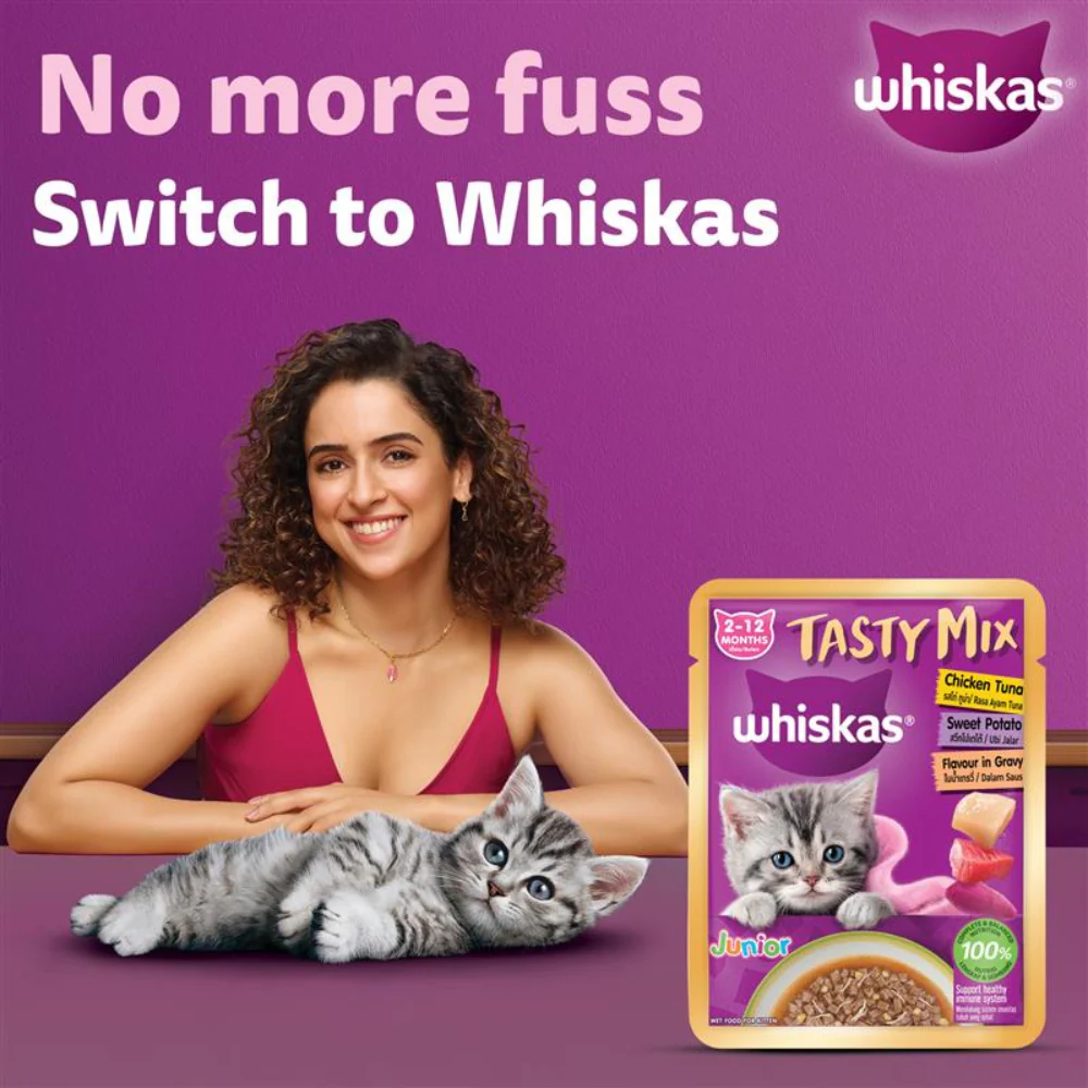 Whiskas Tasty Mix Chicken Tuna with Sweet Potato Kitten Cat Wet Food - Image 2