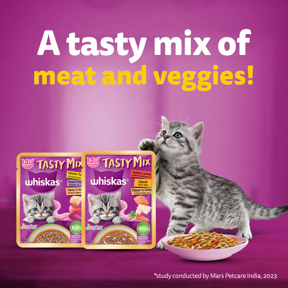 Whiskas Tasty Mix Seafood Cocktail Carrot Gravy Kitten Cat Wet Food - Image 11