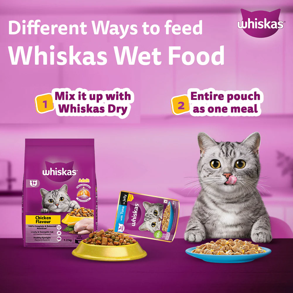 Whiskas Tuna in Jelly, Chicken and Salmon in Gravy Meal Adult Cat Wet Food - Image 5
