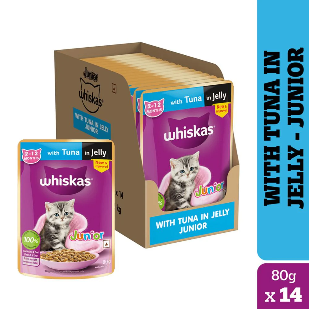 Whiskas Tuna in Jelly Kitten Cat Wet Food (80g) - Image 23