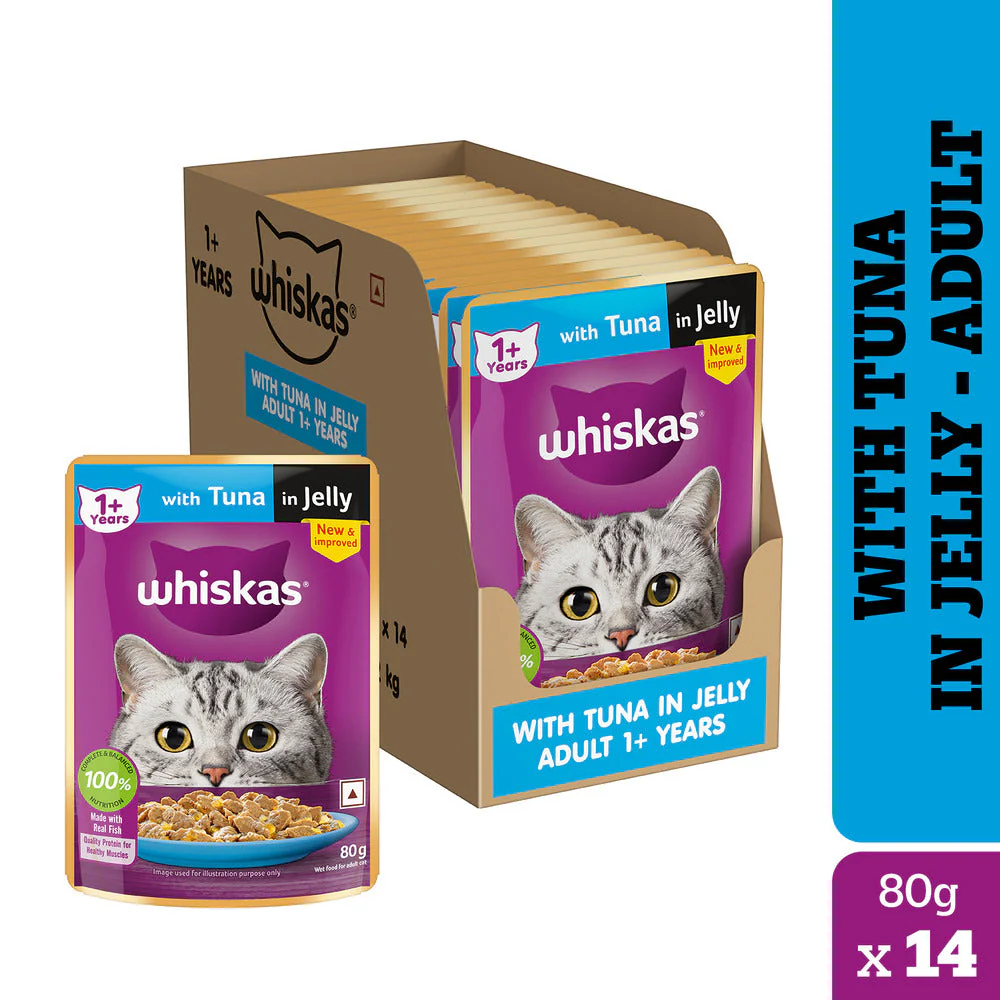 Whiskas Tuna in Jelly Meal Adult Cat Wet Food and Tuna Flavour Adult Cat Dry Food Combo - Image 14