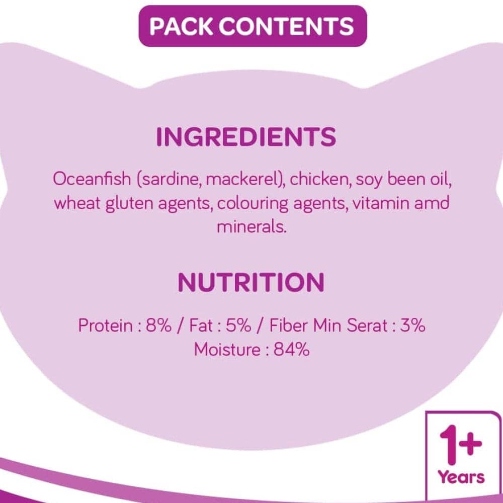 Whiskas Tuna in Jelly Meal and Ocean Fish Adult Cat Wet Food Combo - Image 13