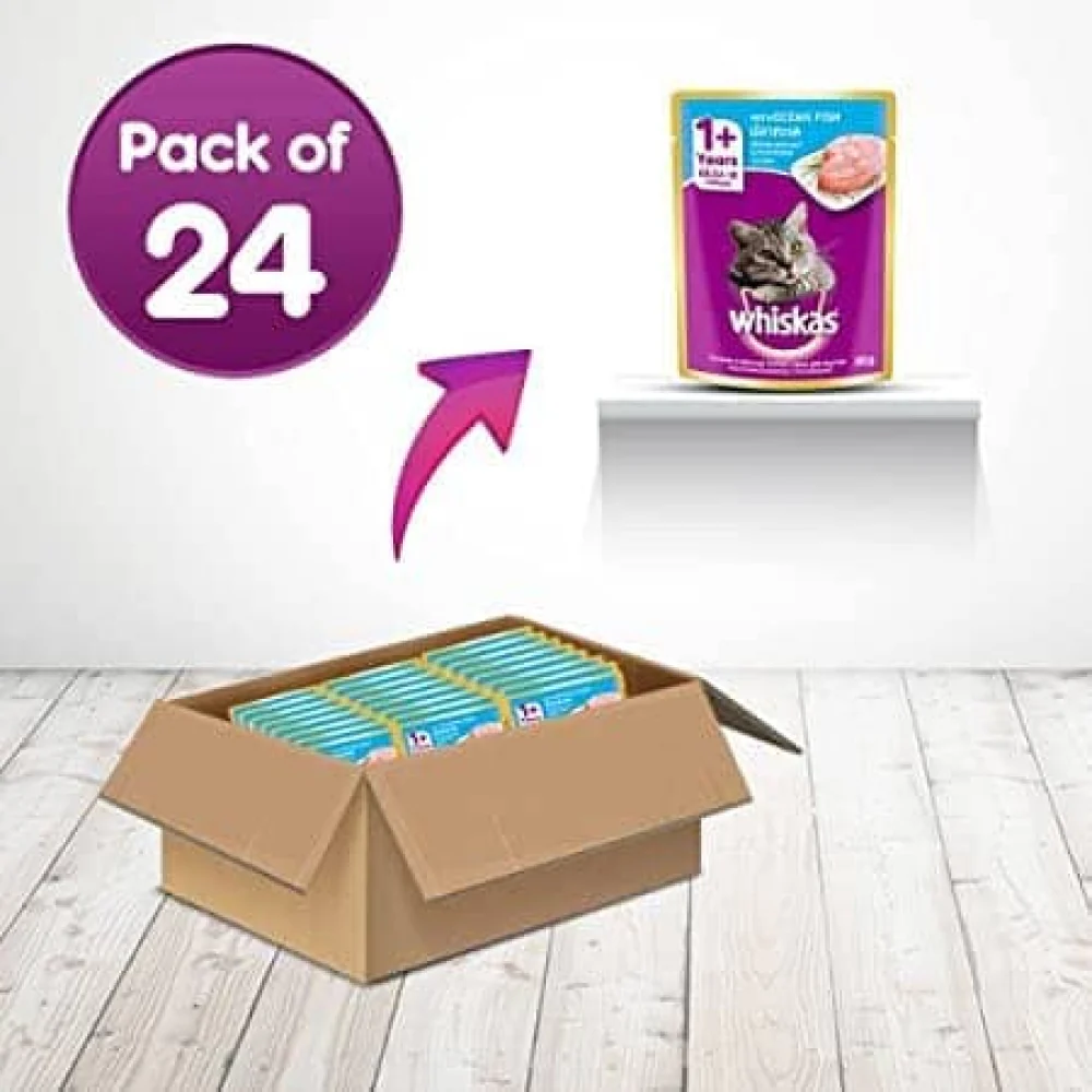 Whiskas Tuna in Jelly Meal and Ocean Fish Adult Cat Wet Food Combo - Image 15