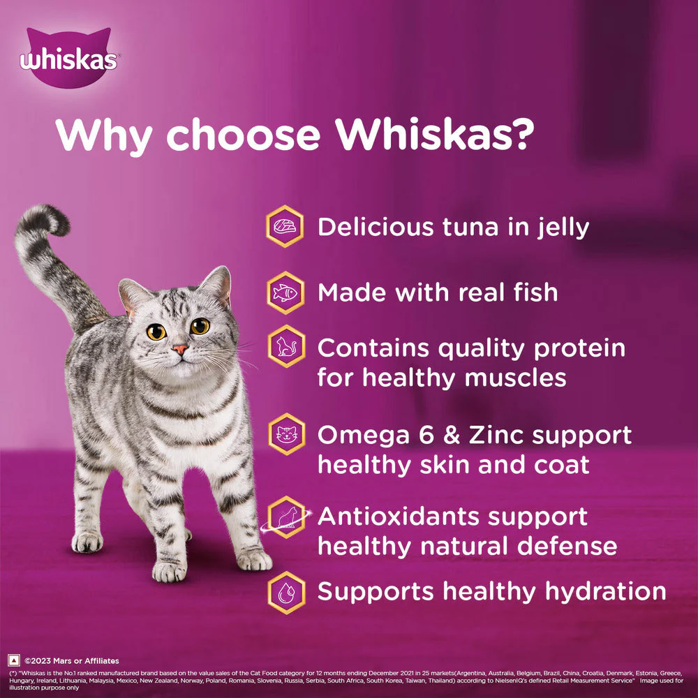 Whiskas Tuna in Jelly Meal and Chicken With Salmon Wakame Seaweed in Gravy Tasty Mix Adult Cat Wet Food Combo - Image 10