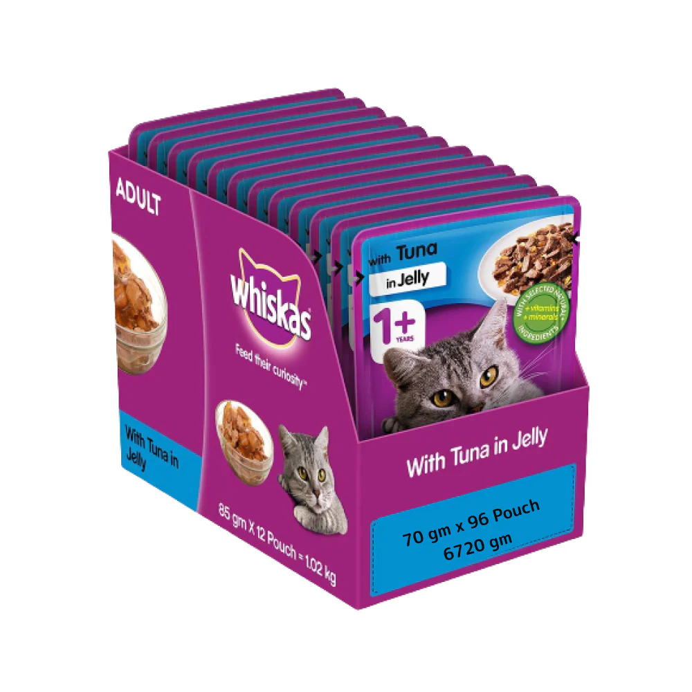 Whiskas Tuna in Jelly Meal and Chicken With Salmon Wakame Seaweed in Gravy Tasty Mix Adult Cat Wet Food Combo - Image 8