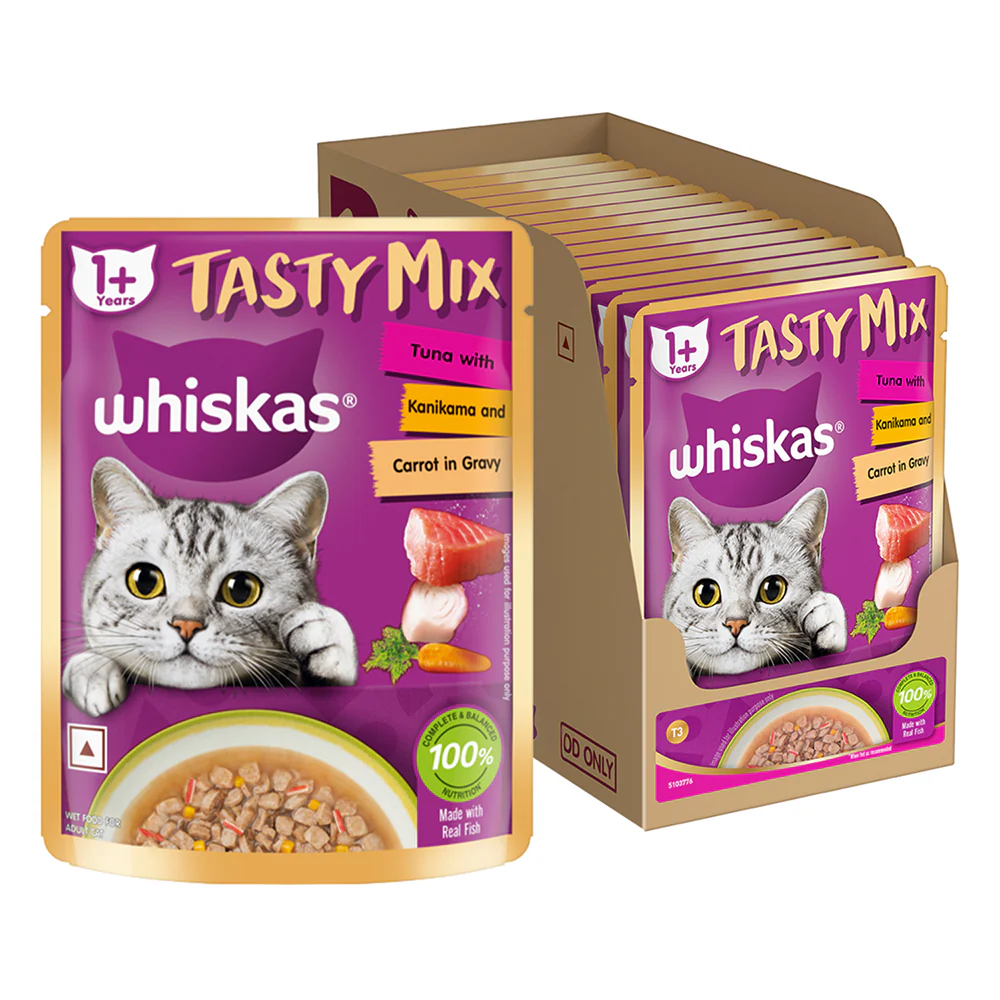 Whiskas Tuna with Kanikama And Carrot in Gravy Tasty Mix Adult Cat Wet Food - Image 17