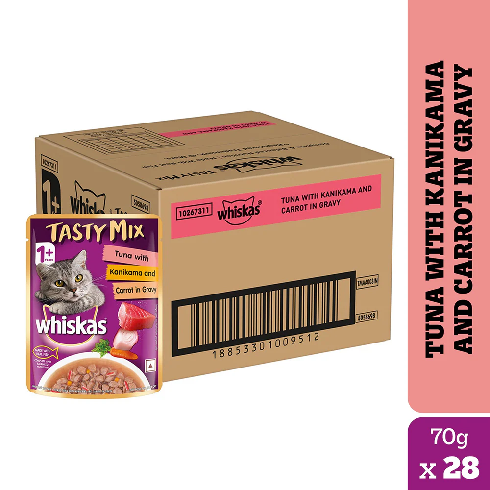Whiskas Tuna with Kanikama And Carrot in Gravy Tasty Mix Adult Cat Wet Food - Image 23