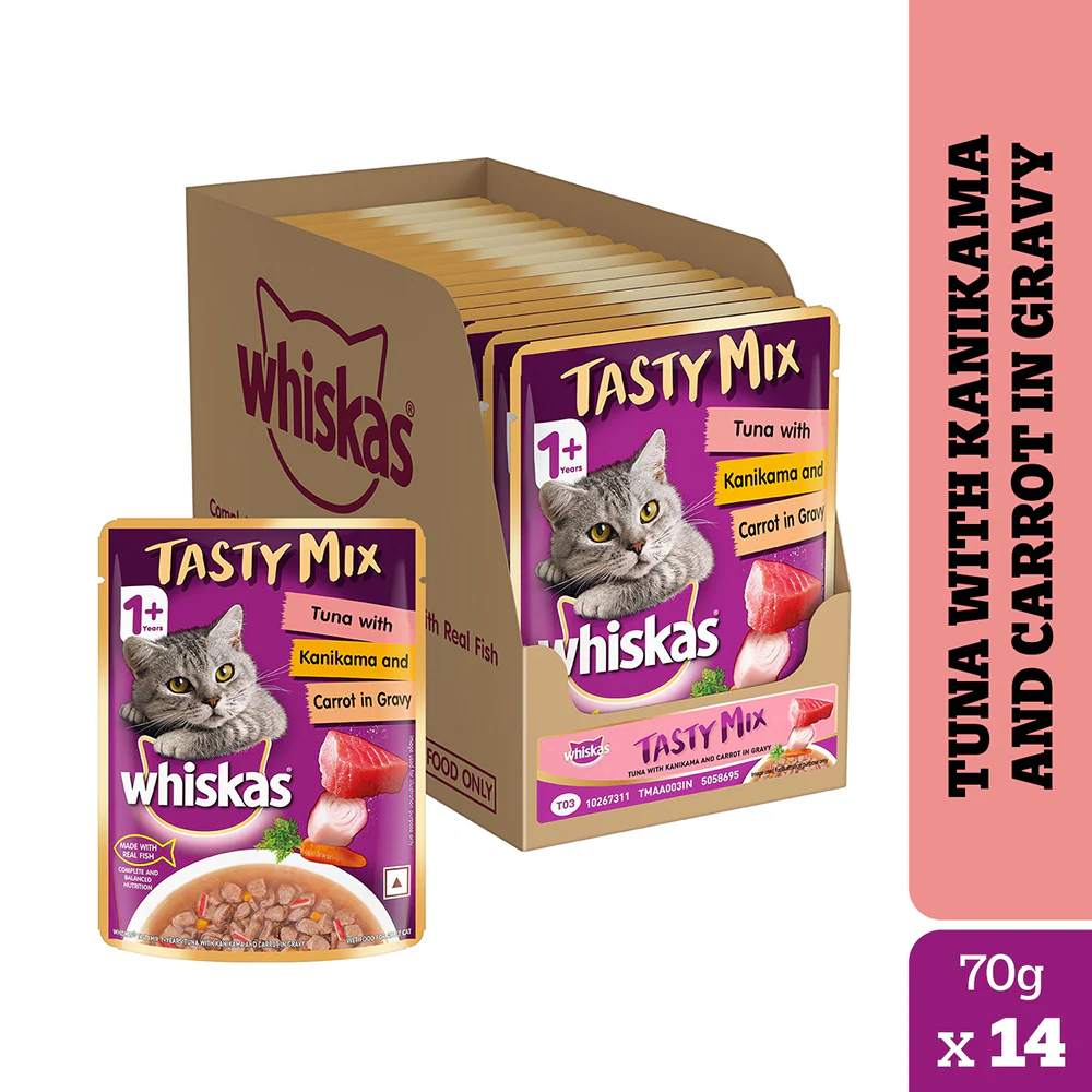 Whiskas Tuna with Kanikama And Carrot in Gravy Tasty Mix Adult Cat Wet Food - Image 25