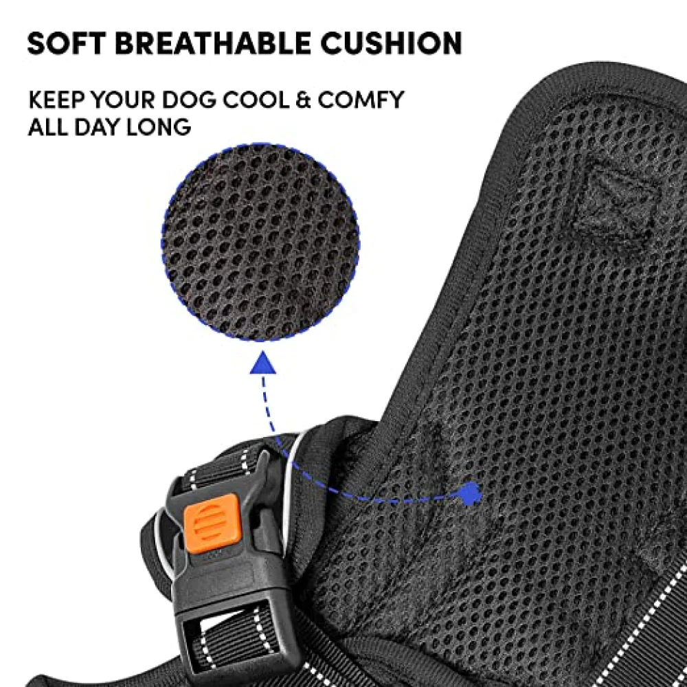 Whoof Whoof Full Body Three Layer Belt Harness for Dogs (Black) - Image 4