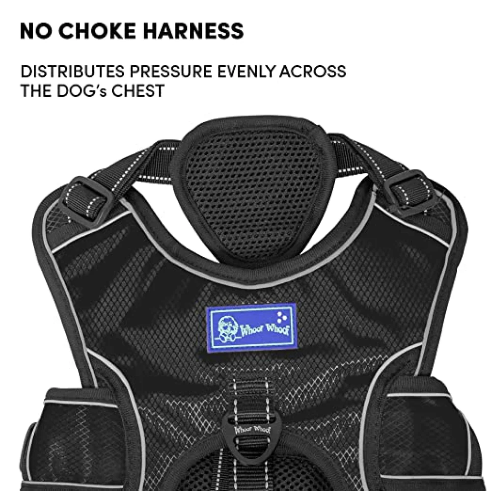 Whoof Whoof Full Body Three Layer Belt Harness for Dogs (Black) - Image 7