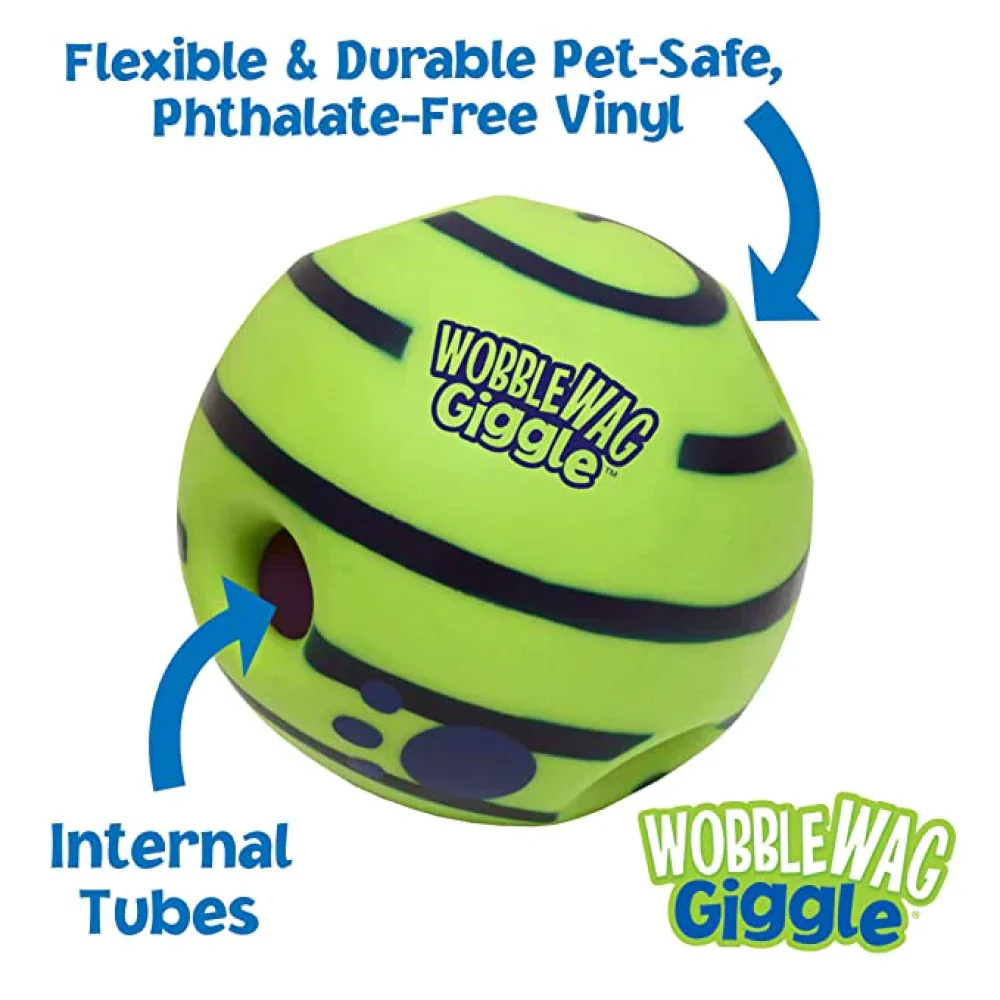 Wobble Wag Giggle Ball Interactive Toy for Dogs | For Medium Chewers (Green) - Image 9