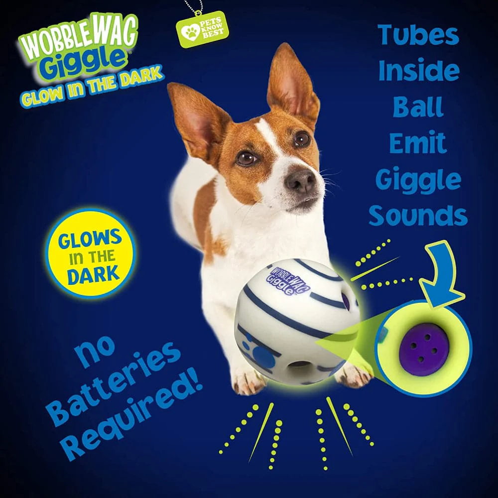 Wobble Wag Giggle Glow in The Dark Interactive Toy for Dogs | For Medium Chewers (White) - Image 4