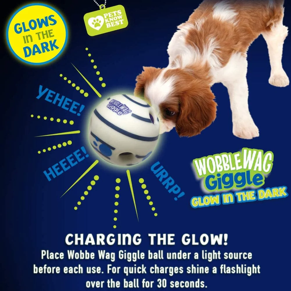 Wobble Wag Giggle Glow in The Dark Interactive Toy for Dogs | For Medium Chewers (White) - Image 5