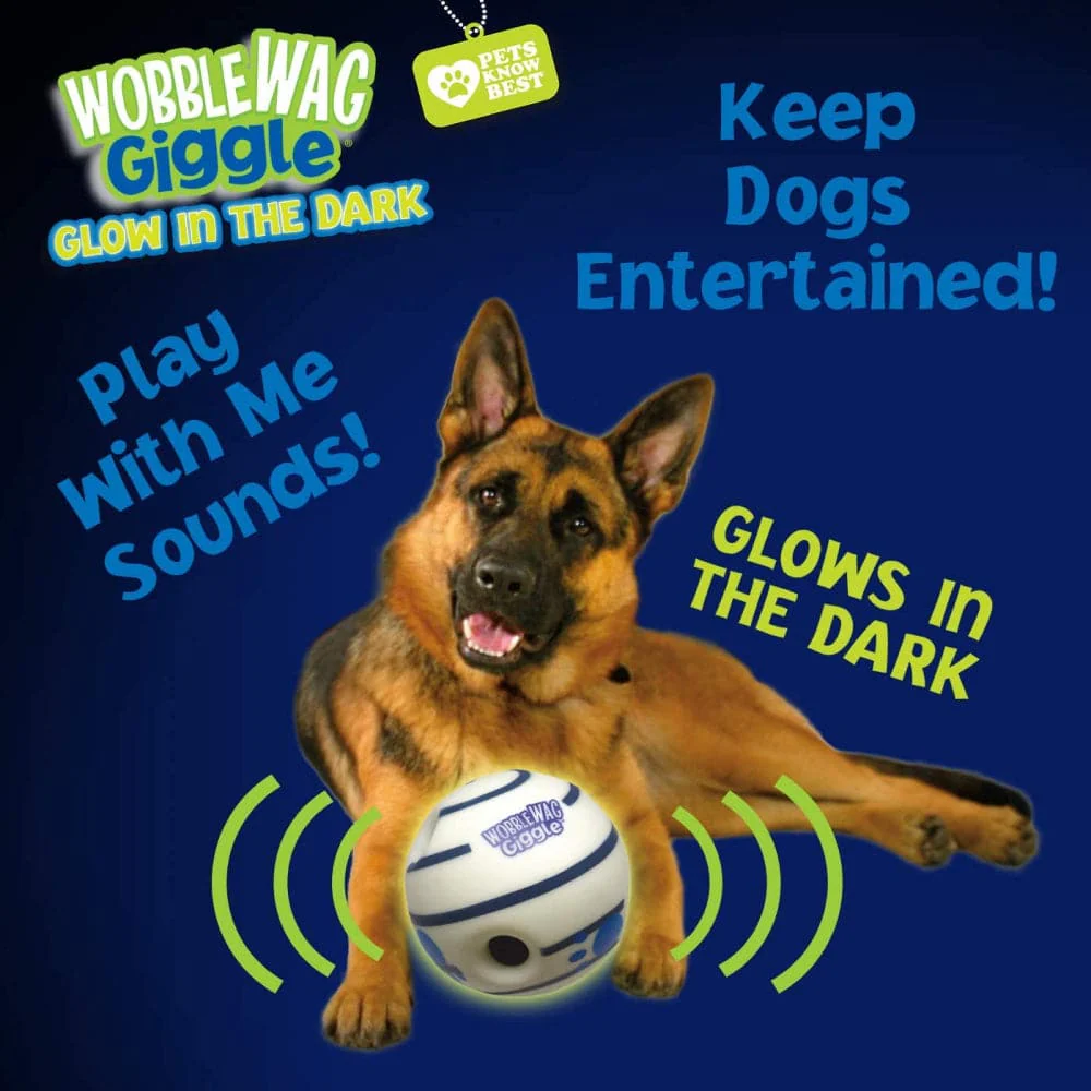 Wobble Wag Giggle Glow in The Dark Interactive Toy for Dogs | For Medium Chewers (White) - Image 9