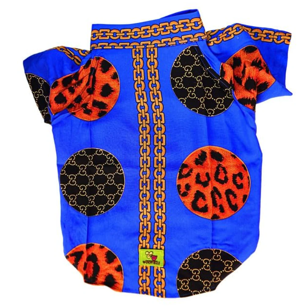 Woofiezz Statement Shirt for Dogs and Cats (Blue Gold) - Image 3