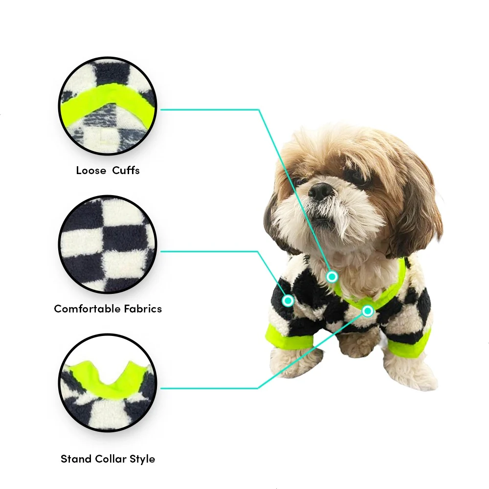 Woofiezz Soft & Cosy Checked Winter Sweater for Dogs and Cats (Green) - Image 3
