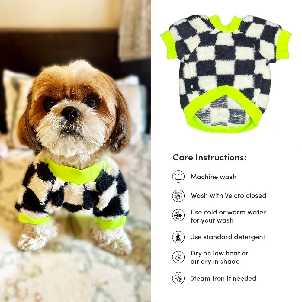 Woofiezz Soft & Cosy Checked Winter Sweater for Dogs and Cats (Green) - Image 5