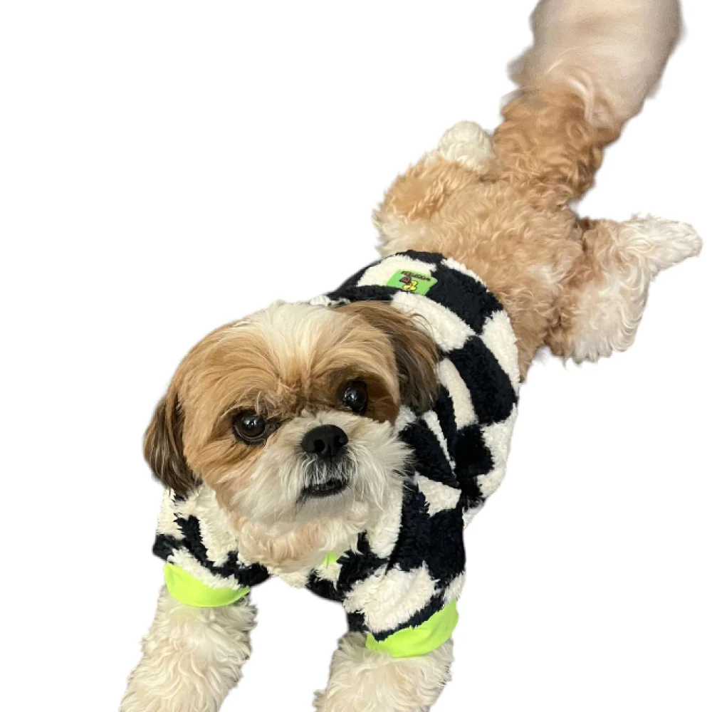 Woofiezz Soft & Cosy Checked Winter Sweater for Dogs and Cats (Green) - Image 6