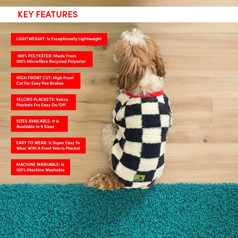 Woofiezz Soft & Cosy Checked Winter Sweater for Dogs and Cats (Red) - Image 4