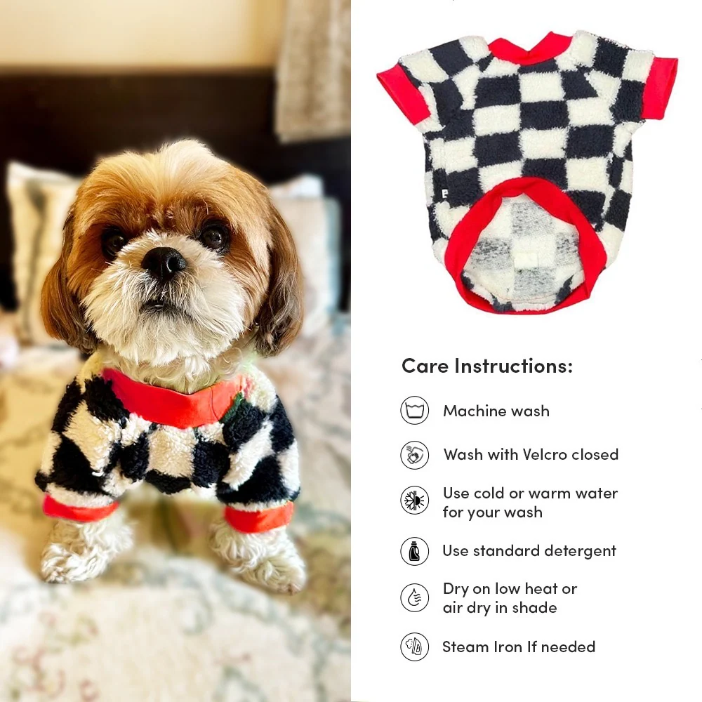 Woofiezz Soft & Cosy Checked Winter Sweater for Dogs and Cats (Red) - Image 5