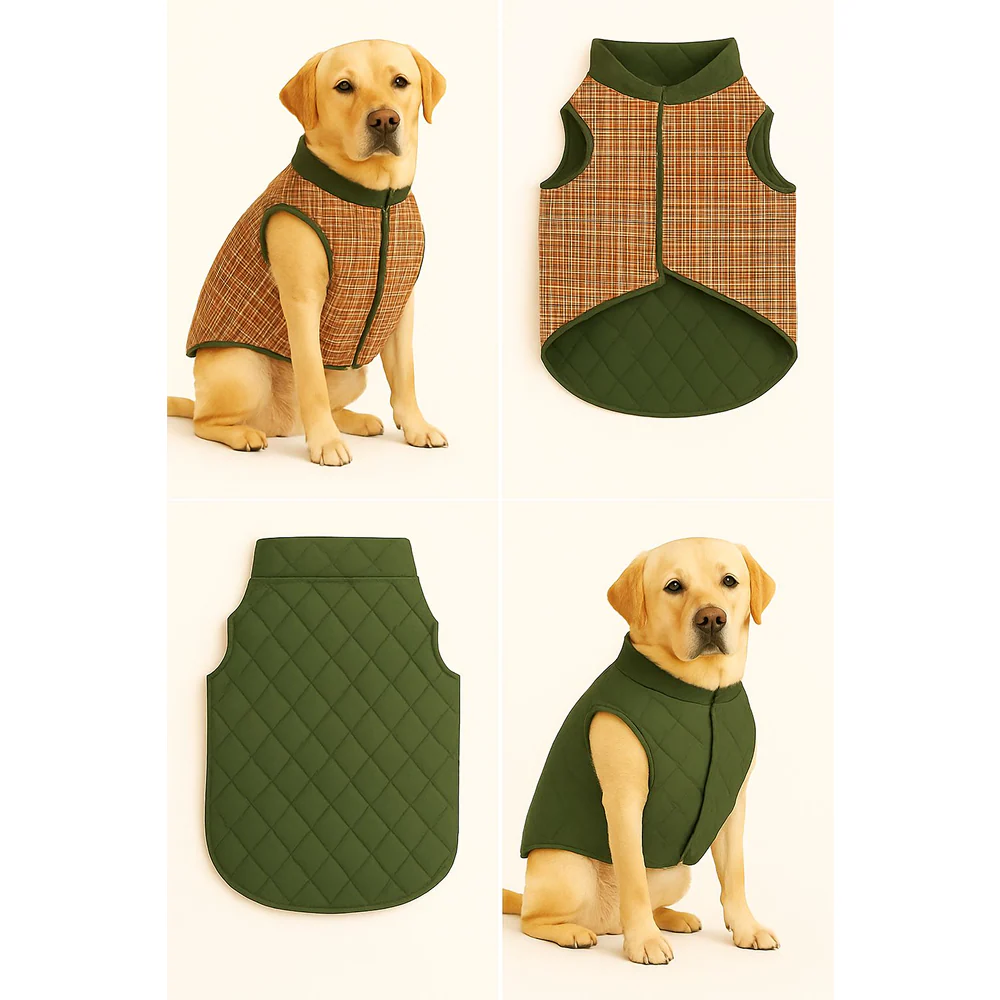 Woofiezz Warm & Comfortable Reversible Winter Jackets for Dogs and Cats (Olive Green) - Image 7