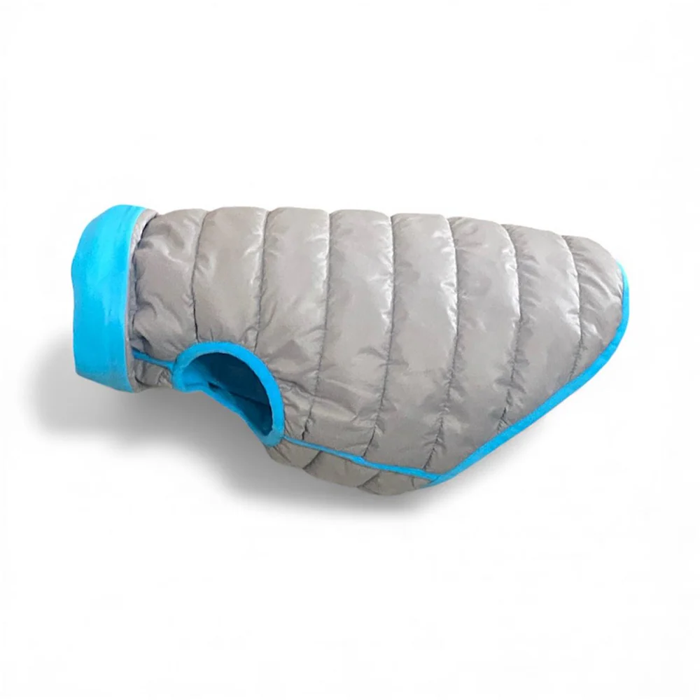 Woofiezz Warm & Comfortable Winter Jackets for Dogs and Cats (Blue/Grey) - Image 3