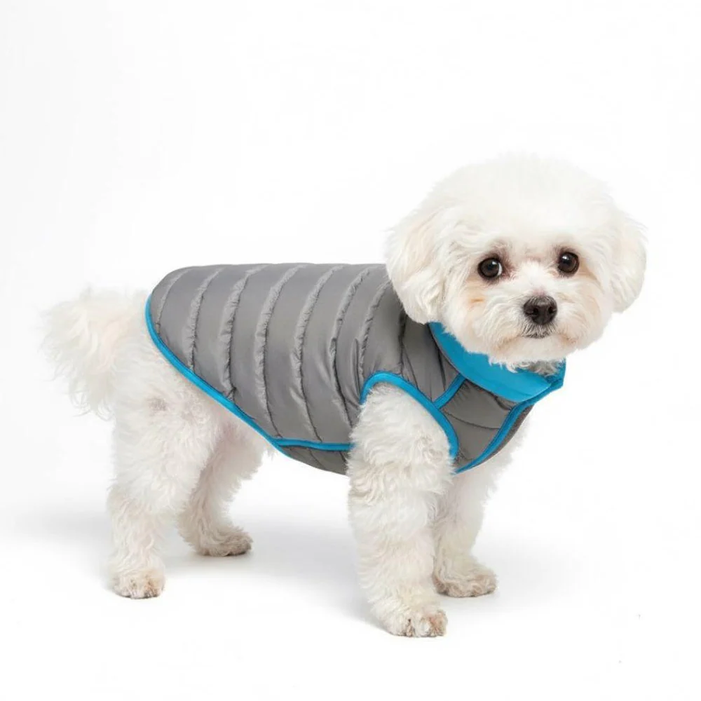 Woofiezz Warm & Comfortable Winter Jackets for Dogs and Cats (Blue/Grey) - Image 5