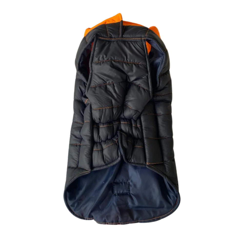 Woofiezz Warm & Comfortable Winter Jackets for Dogs and Cats (Orange/Blue) - Image 4