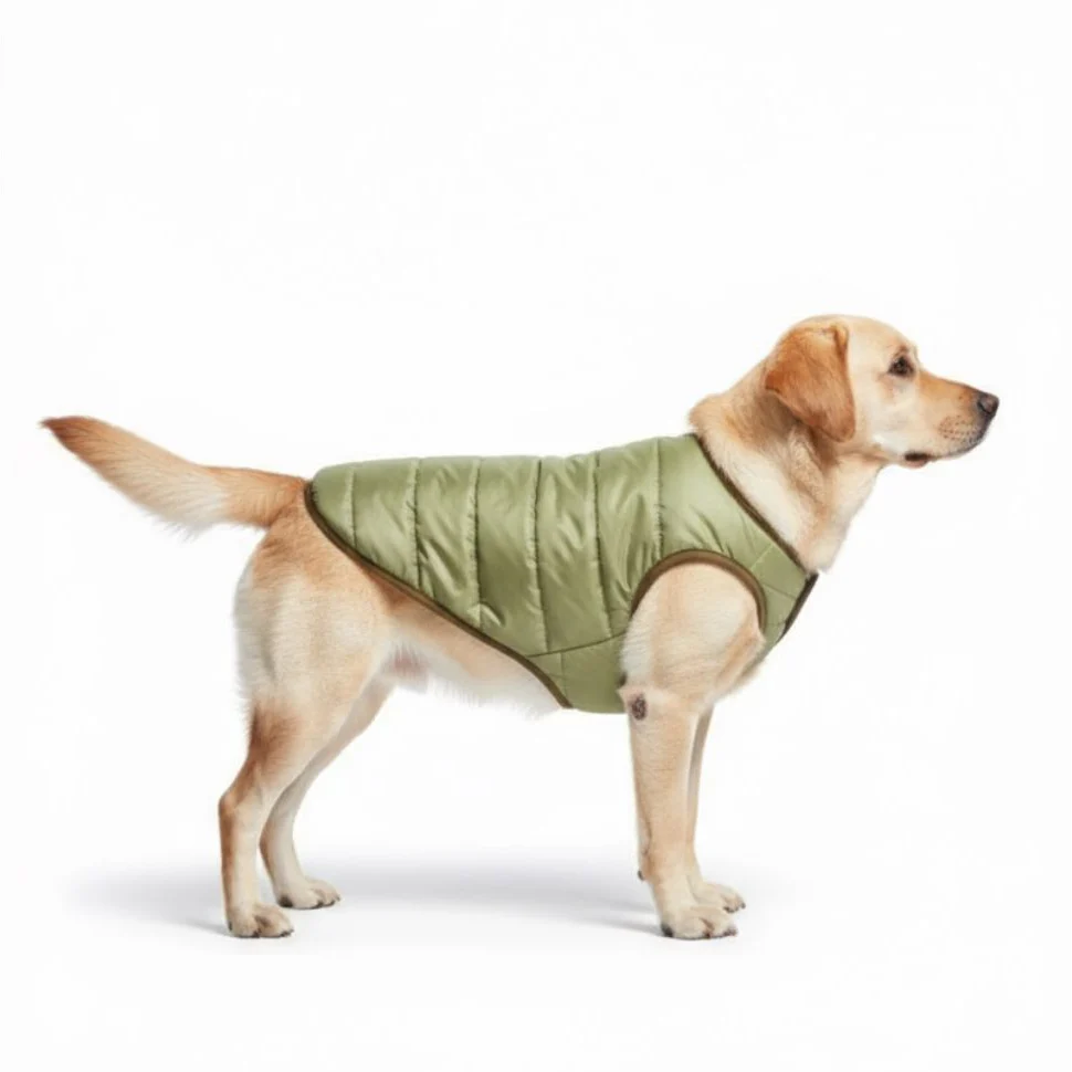Woofiezz Warm & Comfortable Winter Jackets for Dogs and Cats (Orange/Olive Green) - Image 6