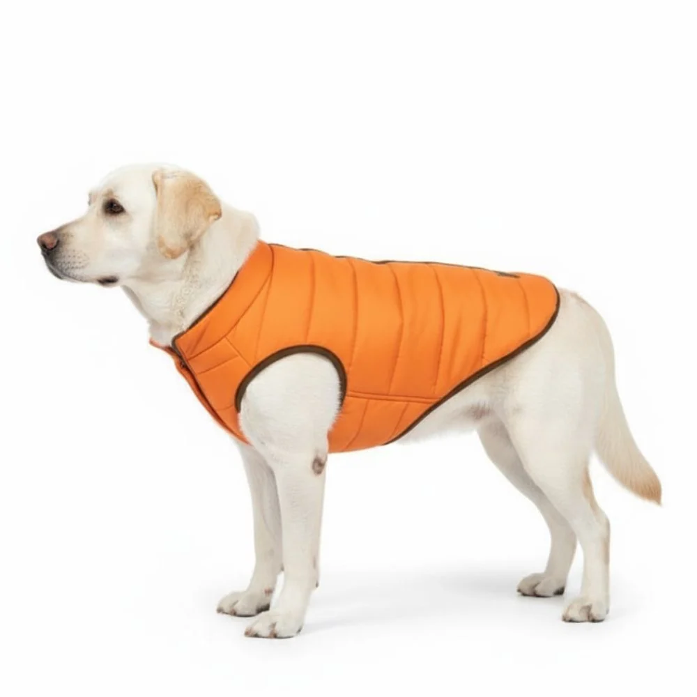 Woofiezz Warm & Comfortable Winter Jackets for Dogs and Cats (Orange/Olive Green) - Image 7