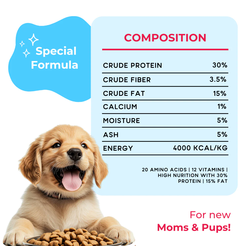 Yummytails Super Premium Mother and Puppy Dry Food | Chicken & Fish Flavor | Corn and Soya Free Formula - Image 5