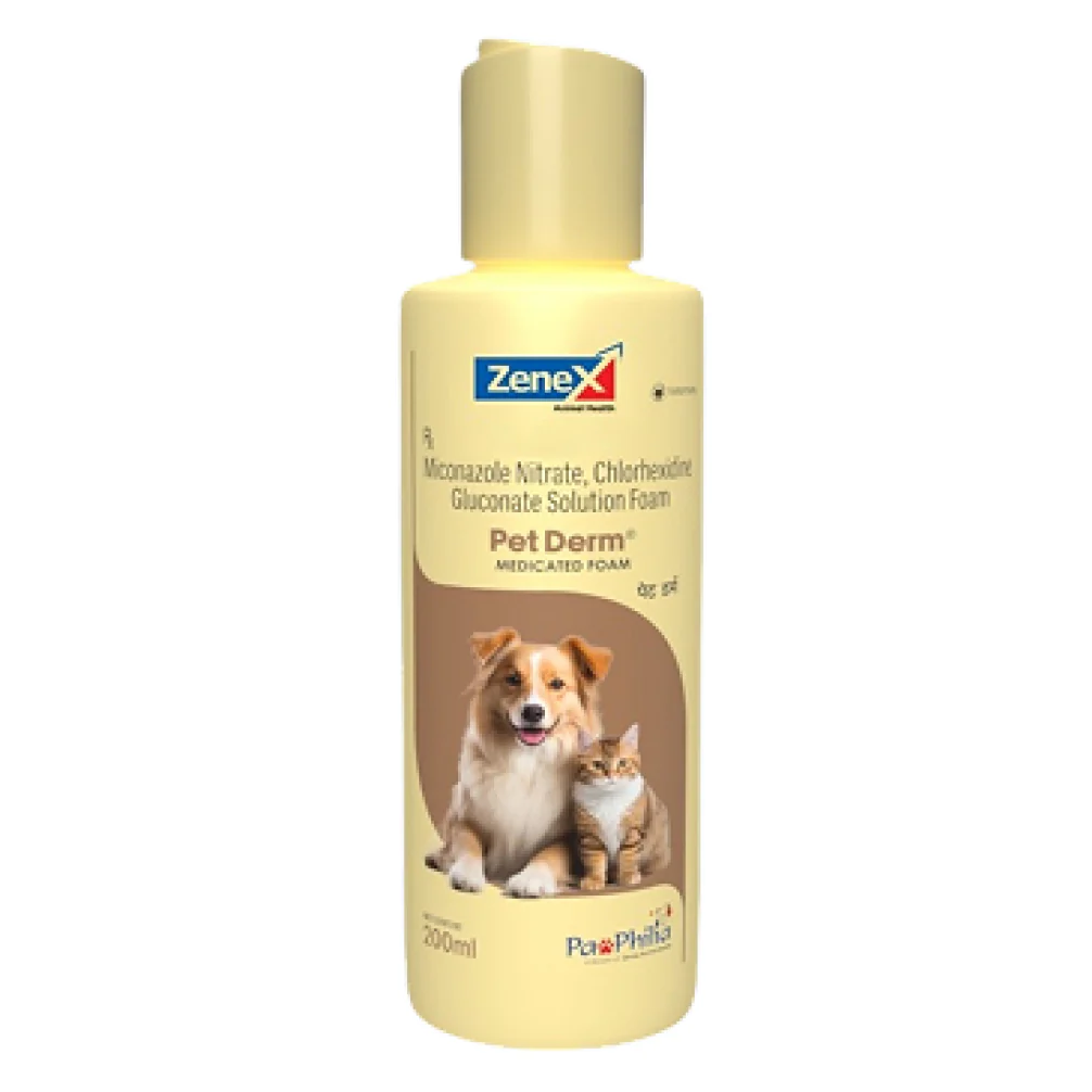 Zenex Pet Derm Shampoo (Medicated Foam) For Dogs and Cats - Image 3