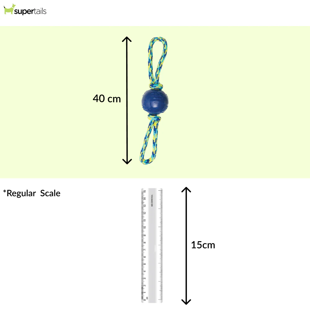 Zeus Rope Ball Tug with Hand Loops Toy for Dogs (Blue) - Image 2
